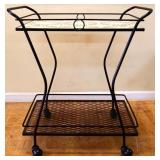 MCM metal tile top tea cart