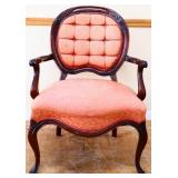 Vintage parlor armchair, peach fabric