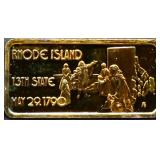 1 troy ounce Rhode Island state silver bar