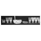 9 piece estate lot of clear glassware