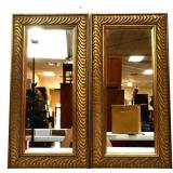Pair gold frame mirrors