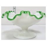 Fenton emerald crest footed compote