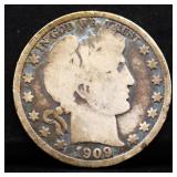 1909 barber half dollar