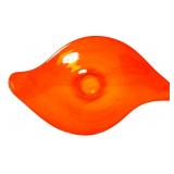 Art glass orange irregular shape console bowl