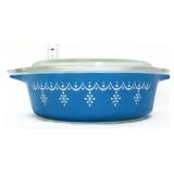 Vntg Pyrex snowflake garland #471 dish w/ lid