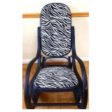Black bent wood rocker w/ zebra fabric