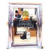 Framed 21.5x29.5 Black & White Scotch adv mirror
