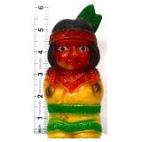 Vntg 6in plastic Native American figure