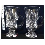 Pair Waterford Lismore Irish coffee mugs