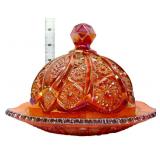 Vntg marigold carnival heirloom butter dish