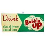 Vntg metal 28x12 Drink Double Up adv sign