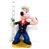 Cast iron 9in Popeye with spinach figure