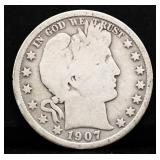 1907 barber half dollar