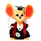 Vntg 11in vinyl mouse figural bank