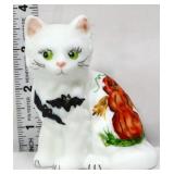 Mosser white satin Halloween kitten figure