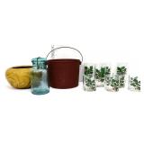 Mixed estate glass lot, inc holly glasses