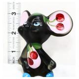 Fenton Worstell black cherries mouse figure