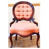 Vintage parlor chair, peach fabric