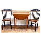 3 piece vntg Hitchcock drop leaf dining set