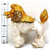 Painted enamel poodle figural ring box