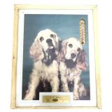 Vntg JE Hunt Ford thermometer w/ dogs