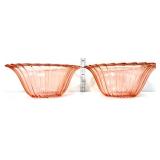 Pair pink depression veggie bowls