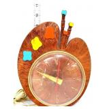 Vntg electric Spartus artist palette clock