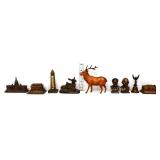 Mixed estate metalware lot, inc deer figure