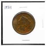 1854 large cent