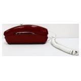 Vntg red push button telephone