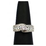 Sterling white sapphire ring, lab created