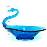 Vntg Viking blue swan figural bowl