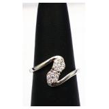 Sterling white sapphire ring, lab created