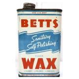 Vntg 1pt Betts Floor Wax can, full NO SHIPPING