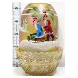 Fenton gold iridescent Winter Memories fairy lamp