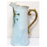 Porcelain 13in floral pitcher