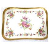 Vintage 11x8in floral dresser tray