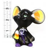 Fenton Worstell Halloween candy corn mouse figure