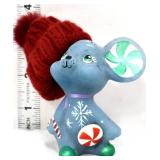 Fenton Worstell blue peppermint mouse, red hat