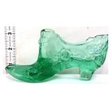 Fenton green cabbage rose shoe