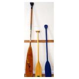 Lot of 3 wood oars