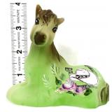 Fenton lime green lady luck laying foal figure
