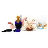 Mixed estate lot, inc cobalt perfume bottles