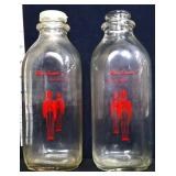 Lot of 2 vntg glass Flavor Guarded milk bottles