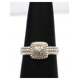Sterling white sapphire ring, lab created