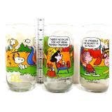 Lot of 3 vntg Peanuts character drinking glasses