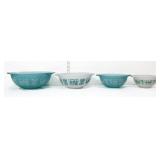 4 piece vntg Pyrex butterprint mixing bowl set