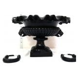 Black cast iron urn