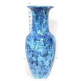 Blue pottery 14in vase