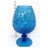 MCM blue 11in coin dot brandy snifter